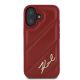 3. Karl Lagerfeld Diagonal Quilted Script iPhone 16 Case - Red
