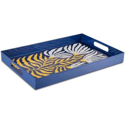 RITUALI DOMESTICI FLORIGRAFIA Blue tray M