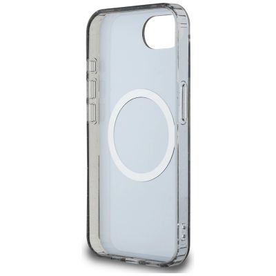 7. Guess IML Metal Glitter Flowers Triangle MagSafe case for iPhone 16e - black