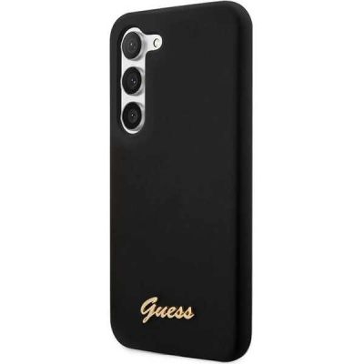 2. Guess GUHCS23SSLSMK S23 S911 black/black hardcase Silicone Vintage Gold Logo