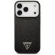 3. Guess Glitter Triangle Logo MagSafe Case for iPhone 17 Pro - Black