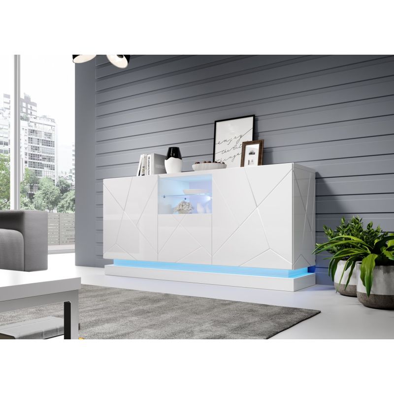 4. QIU 2D1K blue chest of drawers lighting