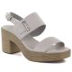 Women's ash-gray heeled sandals M.Daszyński MR23126-9
