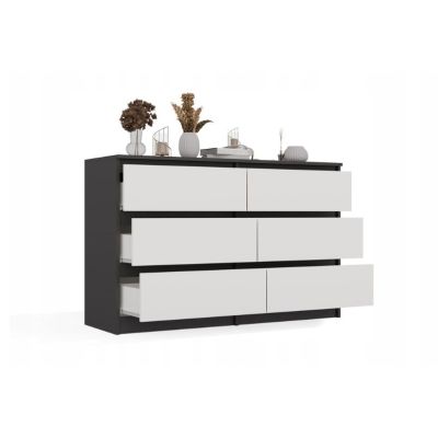 3. M6 MALWA CHEST OF DRAWERS 120CM ANT/WHITE SET