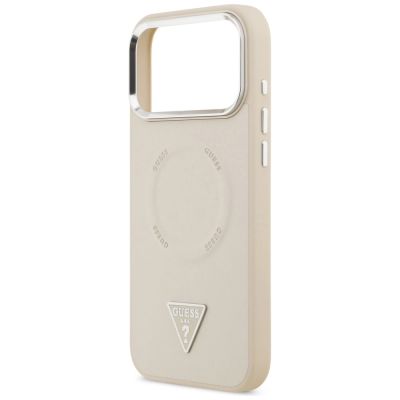 6. Guess Triangle Logo MagSafe Case for iPhone 17 Pro - Beige