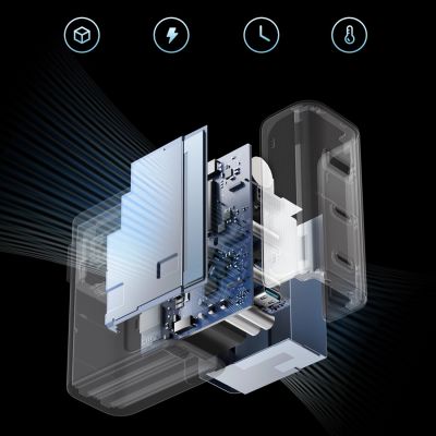 2. Cuktech CUKAD1003EUG GaN 100W Wall Charger 2 x USB-C 1 x USB-A with USB-C Cable - Gray