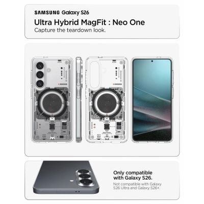6. Spigen Ultra Hybrid Mag MagSafe Case for Samsung Galaxy S26 Neo One - Transparent