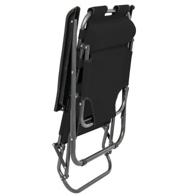 18. MULTIPLE-POSITION LEVEL CHAIR WITH HEADREST, BLACK