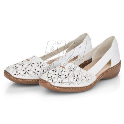 7. Rieker W RKR442B openwork leather shoes, white