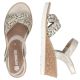 5. Women's gold leather wedge sandals Remonte R6266-90