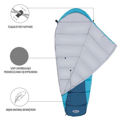 2. NILS CAMP NC2012 grey-blue sleeping bag