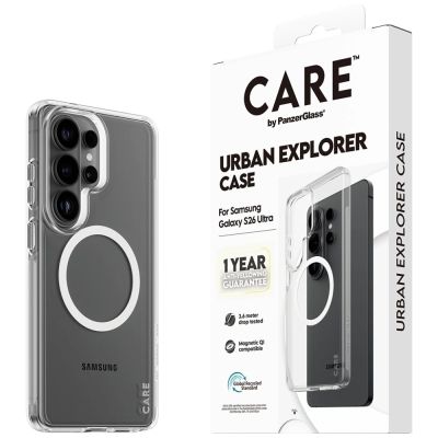 5. CARE by PanzerGlass Urban Explorer Transparent Case w. White Qi for Samsung Galaxy S26 Ultra - transparent