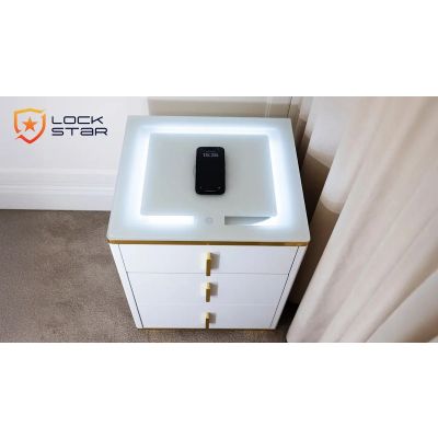 5. Extralink LOCKSTAR ELECTRONIC SAFE, BEDSIDE TABLE WITH WIRELESS CHARGING