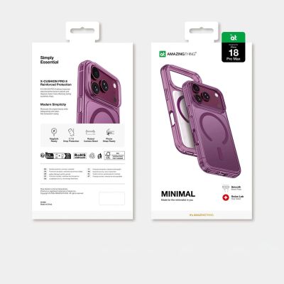 8. AmazingThing Minimal Mag Drop Proof Case 3 Lens for iPhone 18 Pro Max with Lanyard Mount and MagSafe Compatibility - Purple