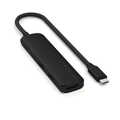 9. Satechi 4in1 USB-C Slim Multiport Adapter 4K - aluminum adapter for USB-C mobile devices (USB-C, 4K HDMI, 2x USB-A) (black)