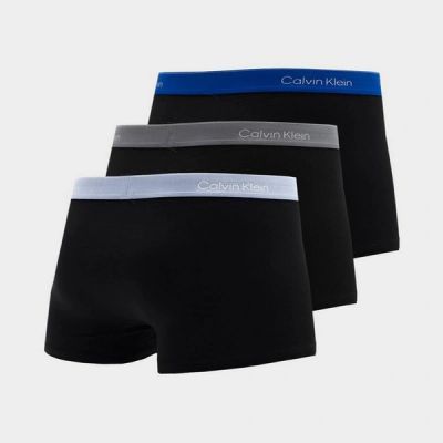 3. Calvin Klein Men’s Relaxed Boxer Briefs, 3-Pack, Stylish Cotton, Black/Blue