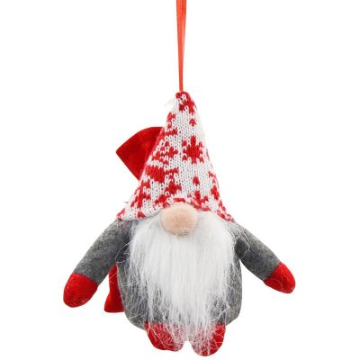 7. DECORATIVE SANTA CLAUS WITH GIFT BAG 15CM GRAY