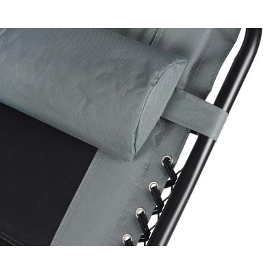 15. FOLDABLE GARDEN DECHAIR MULTIFUNCTIONAL 162X52/65X110CM BLACK AND GREY