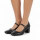 12. Black Sergio Leone PB176 low-heel pumps with strap