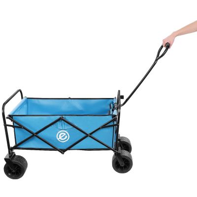 18. DELUXE FOLDABLE TRAVEL AND BEACH STROLLER 66x48x90CM WITH HANDLE, BLUE
