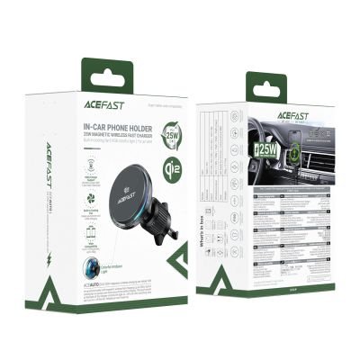 7. Acefast D61 Magnetic Car Air Vent Holder with Qi2 25W Wireless Charging - Gray