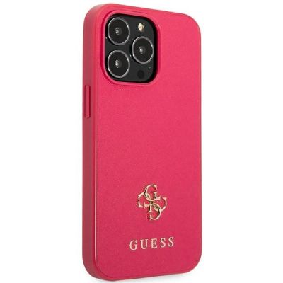 4. Guess Saffiano 4G Small Metal Logo case for iPhone 13 Pro / 13 - pink
