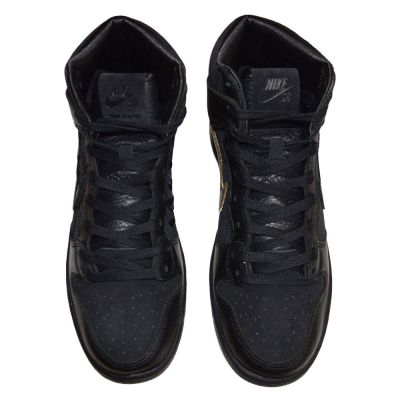 7. Nike SB Dunk High FAUST Men's Sports Shoes Black Gold - DH7755-001
