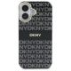 3. DKNY Repeat Texture Pattern With Stripe iPhone 16 Case - Black