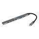 BakkerElkhuizen USB-C Hub 7-in-1 (3A+4C) USB Type-C 5000 Mbit/s Black, Gray