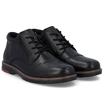 4. Men's comfortable leather ankle boots, insulated, black, Rieker 10504-00