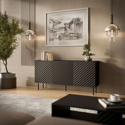 3. 3D LUCCA chest of drawers 165x40x80 black
