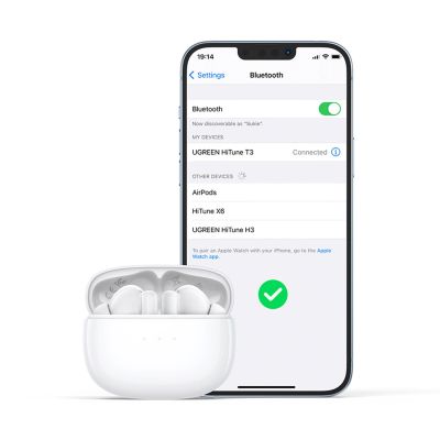 10. Ugreen HiTune T3 Active WS106 Wireless Bluetooth 5.2 TWS ANC Headphones - White