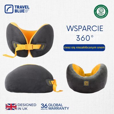 3. TRAVEL BLUE HIGH CLOUD MEMORY FOAM TRAVEL PILLOW