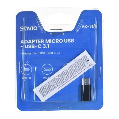 3. SAVIO AK-31/B Adapter (Micro USB F - USB type CM; black)