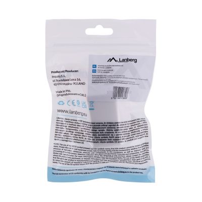 4. LANBERG NETWORK CONNECTOR 2X RJ45 CAT.5E UTP AD-RJ45-RJ45-OU5