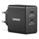 4. Lenovo G0A6065BEU GaN 2x USB-C 65W Wall Charger Black