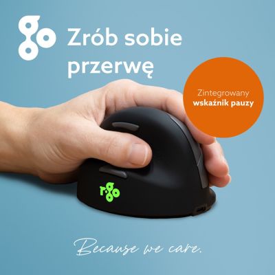 8. Ergonomic R-Go Pele HE left Bluetooth mouse sidabrina