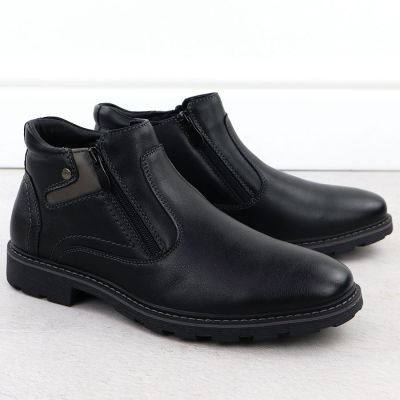 2. Men’s Black Warm-Lined Zip-Up Ankle Boots VanHorn AN71309