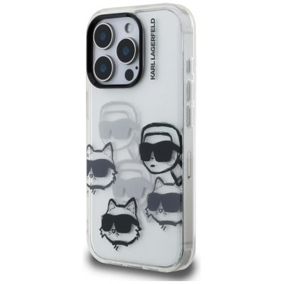 2. Karl Lagerfeld IML Multi K&C Head Pattern Case for iPhone 16 Pro - Clear