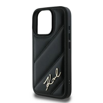 6. Karl Lagerfeld Quilted Signature iPhone 16 Pro Case - Black