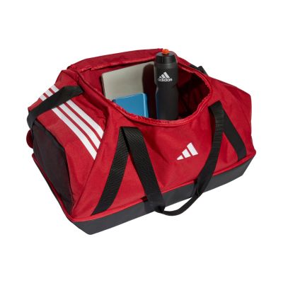 4. adidas Tiro Duffle Large Sports Bag with Bottom Compartment, Red JY7950