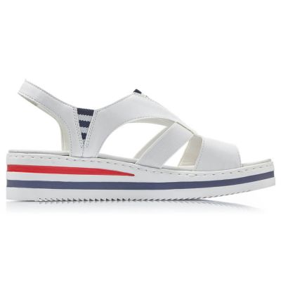 15. Rieker W V02Y5 wedge sandals white 
