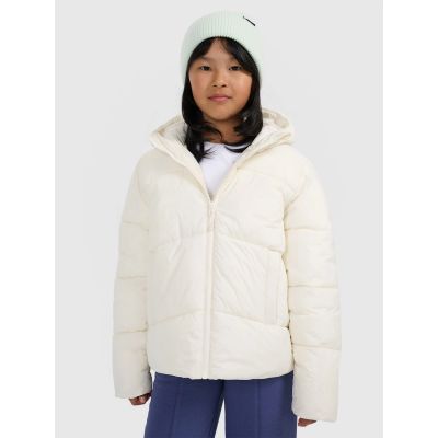 Girls' down jacket with synthetic filling 4F 4FJRAW25TDJAF0825-10S