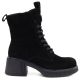 2. Women's leather ankle boots with a block heel and platform, black Vinceza 67009