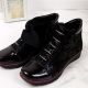 5. Women’s black insulated leather ankle boots with print, Filippo