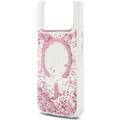 6. Guess Resin Bottom Glitter MagSafe Case for iPhone 18 Pro Max / 17 Pro Max - Pink