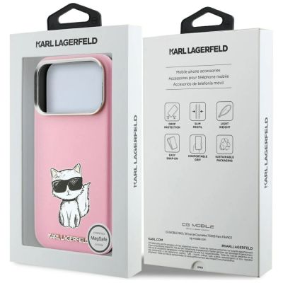 8. Karl Lagerfeld Smooth Choupette Sketch MagSafe Case for iPhone 18 Pro / 17 Pro - Pink