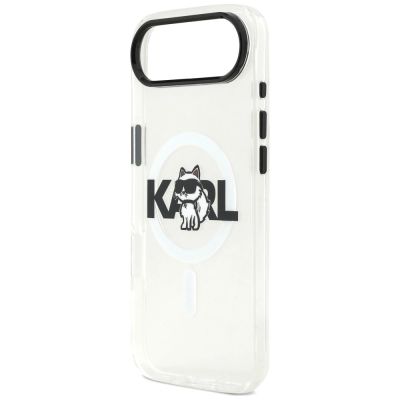 6. Karl Lagerfeld IML Choupette Sketch Logo MagSafe iPhone Air Case - Clear