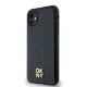 2. DKNY Leather Monogram Pattern Metal Logo MagSafe Case for iPhone 11 / Xr - Black
