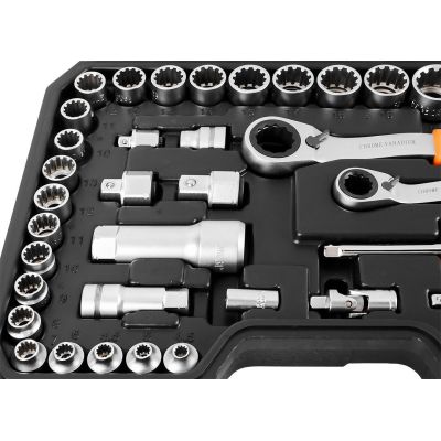 5. Set of pass-through sockets 1/4" + 3/8", 46 pcs.
